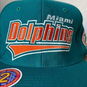 Vintage 90s Miami Dolphins Starter NFL Fitted Hat Teal (7–7 3/4)
